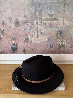 Black Fedora with Braided Leather Band
